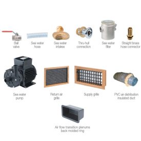   Teakfa tartozékkészlet 16000 Btu/h klímához, 16000 BTU TEAK KIT, Vitrifrigo