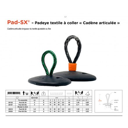 Öntapadó Dyneema® rögzítőfül | Pad-SXc®